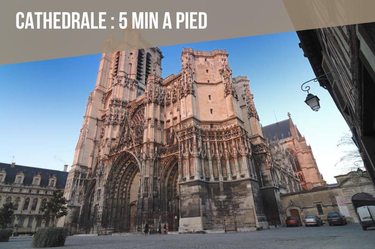 Quartier Cathedrale Centre, Wifi Et Parking - Zen Appart Troyes Exterior photo