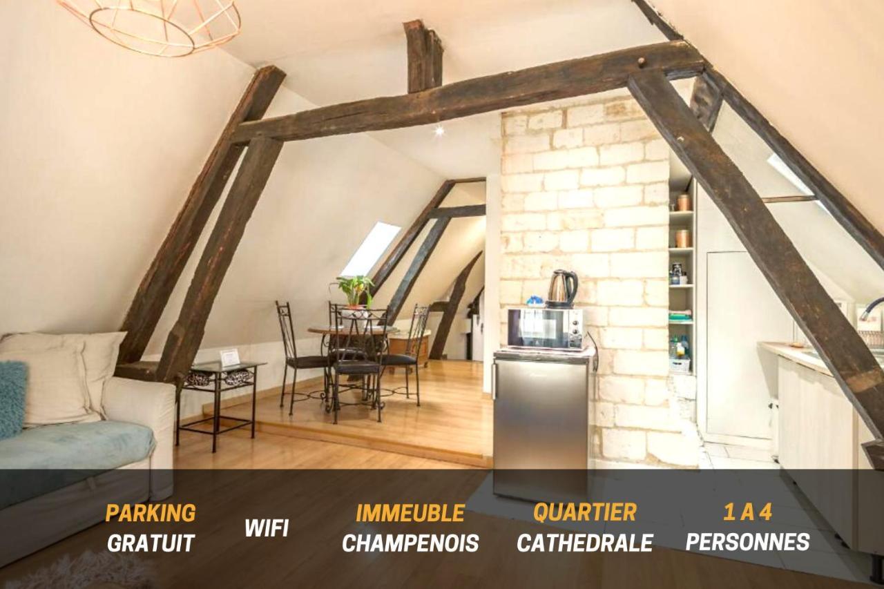 Quartier Cathedrale Centre, Wifi Et Parking - Zen Appart Troyes Exterior photo
